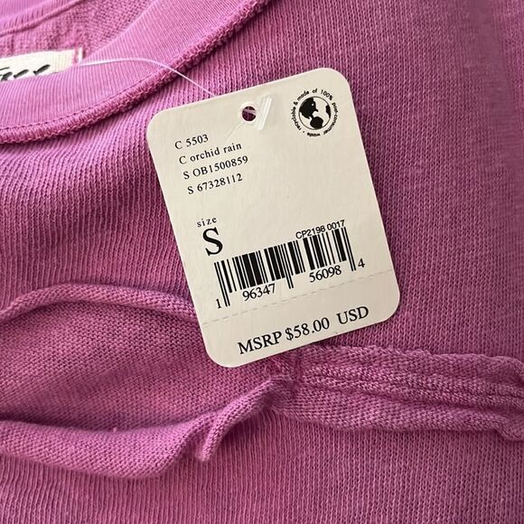 Free People Cut It Out Tee In Orchid Rain - Picture 6 of 6